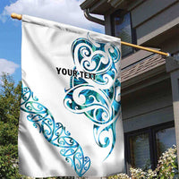 All White Maori Tribal Tattoo Personalised Garden Flag Polynesian Style