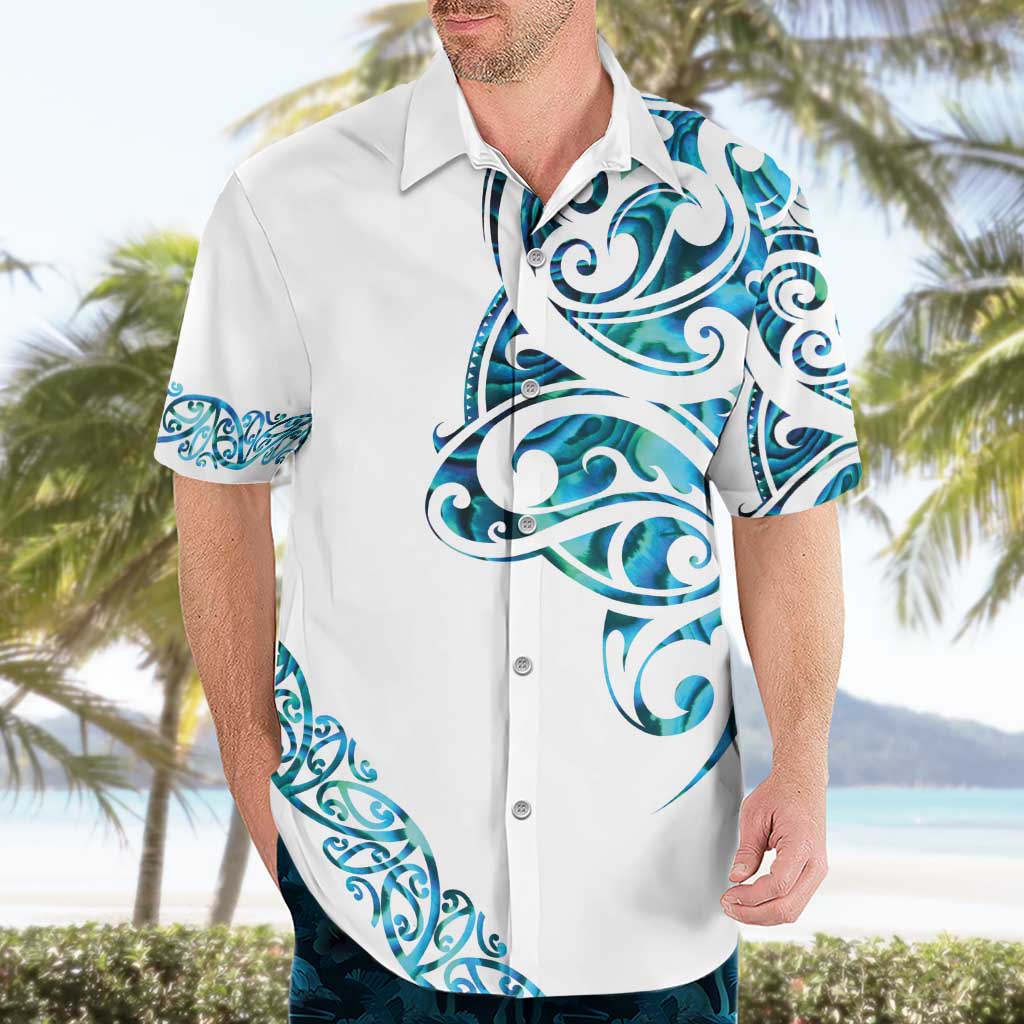 All White Maori Tribal Tattoo Personalised Hawaiian Shirt Polynesian Style
