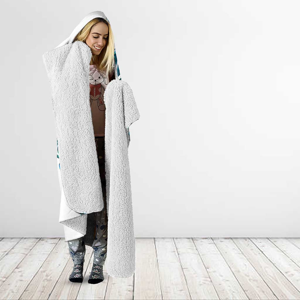 All White Maori Tribal Tattoo Personalised Hooded Blanket Polynesian Style