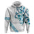 All White Maori Tribal Tattoo Personalised Hoodie Polynesian Style