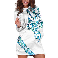 All White Maori Tribal Tattoo Personalised Hoodie Dress Polynesian Style LT9 White - Polynesian Pride