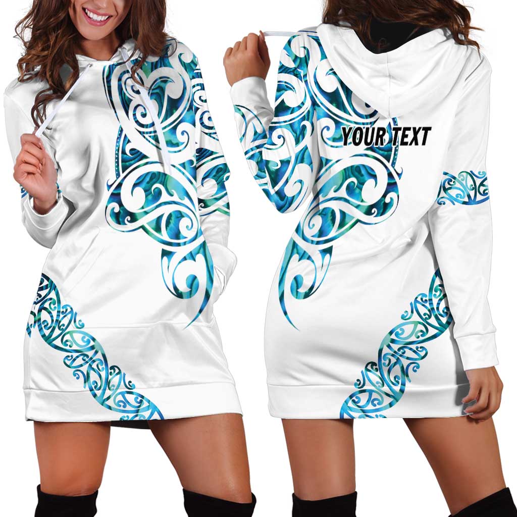 All White Maori Tribal Tattoo Personalised Hoodie Dress Polynesian Style LT9 - Polynesian Pride