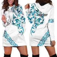 All White Maori Tribal Tattoo Personalised Hoodie Dress Polynesian Style LT9 - Polynesian Pride