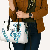 All White Maori Tribal Tattoo Personalised Leather Bag Polynesian Style - Polynesian Pride