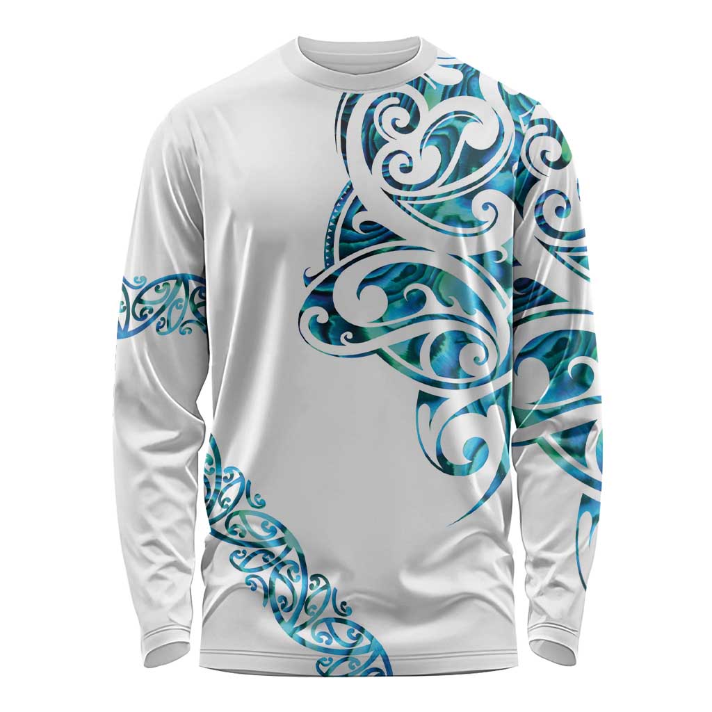 All White Maori Tribal Tattoo Personalised Long Sleeve Shirt Polynesian Style LT9 Unisex White - Polynesian Pride