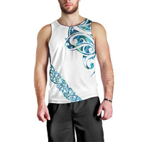 All White Maori Tribal Tattoo Personalised Men Tank Top Polynesian Style