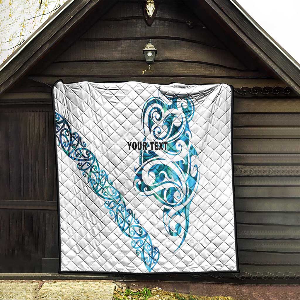 All White Maori Tribal Tattoo Personalised Quilt Polynesian Style