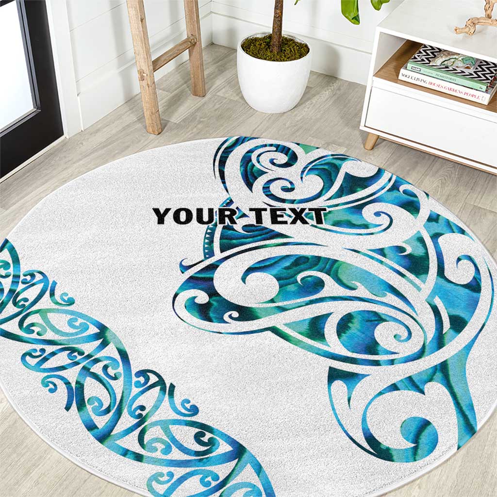 All White Maori Tribal Tattoo Personalised Round Carpet Polynesian Style LT9 White - Polynesian Pride