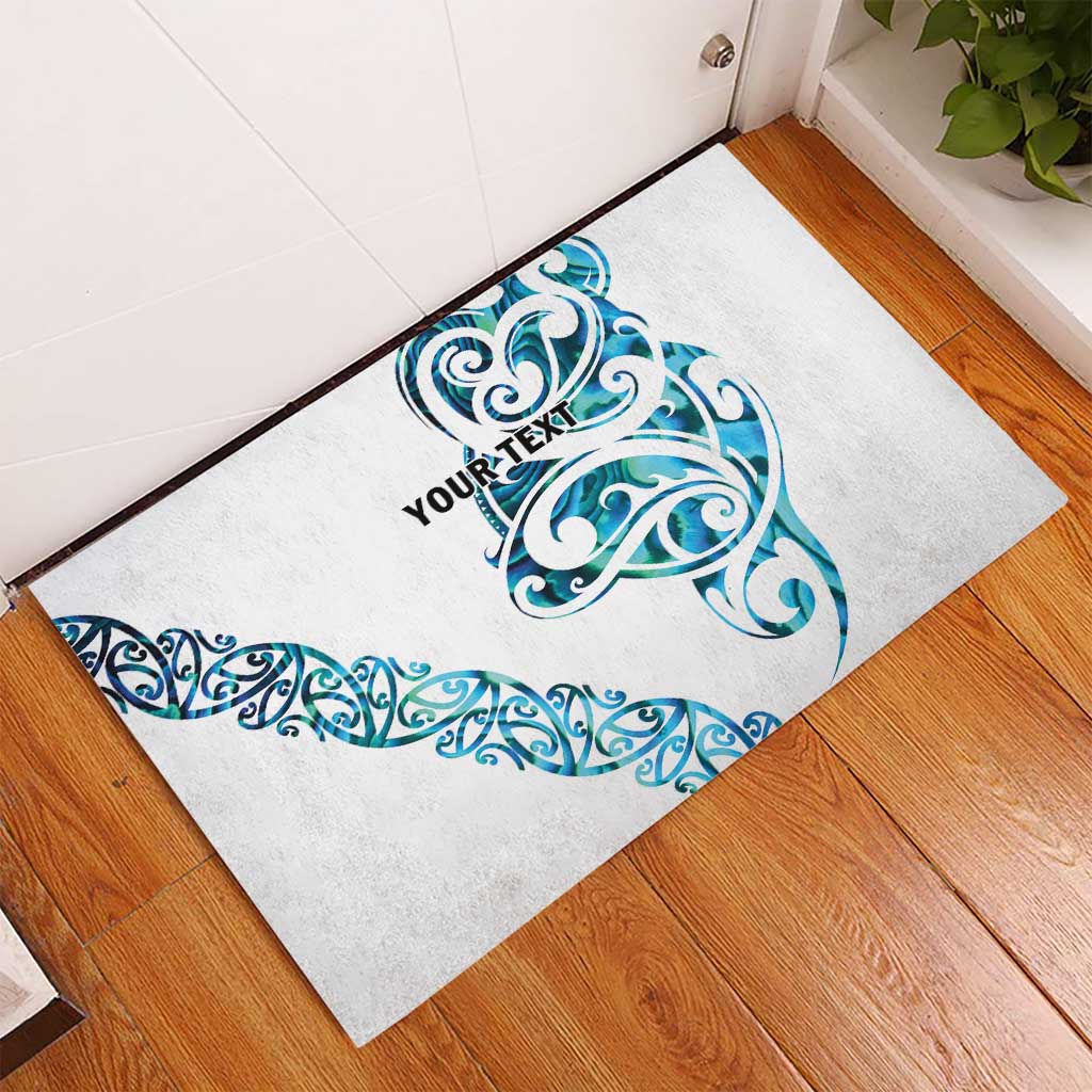 All White Maori Tribal Tattoo Personalised Rubber Doormat Polynesian Style LT9 - Polynesian Pride