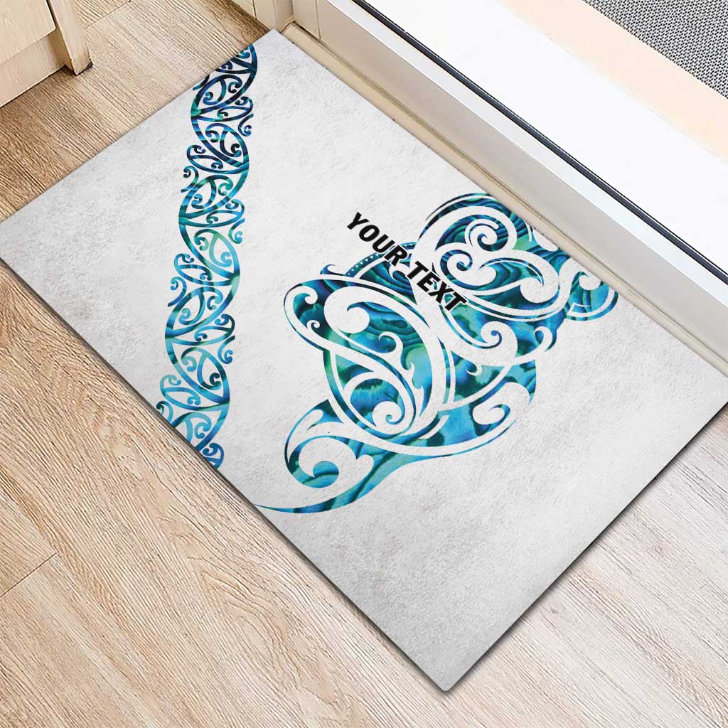 All White Maori Tribal Tattoo Personalised Rubber Doormat Polynesian Style LT9 - Polynesian Pride