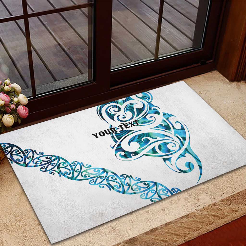 All White Maori Tribal Tattoo Personalised Rubber Doormat Polynesian Style LT9 - Polynesian Pride