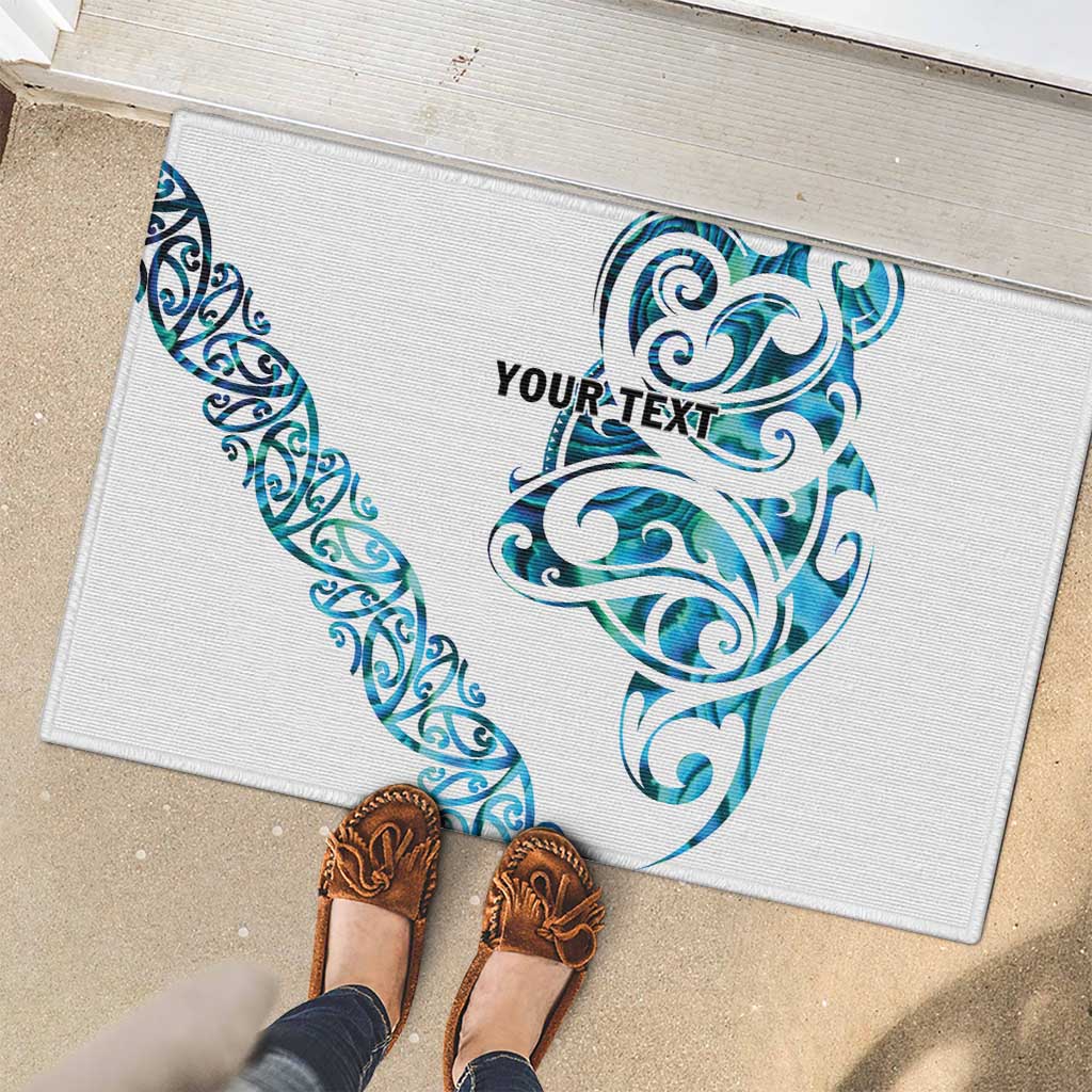 All White Maori Tribal Tattoo Personalised Rubber Doormat Polynesian Style LT9 - Polynesian Pride