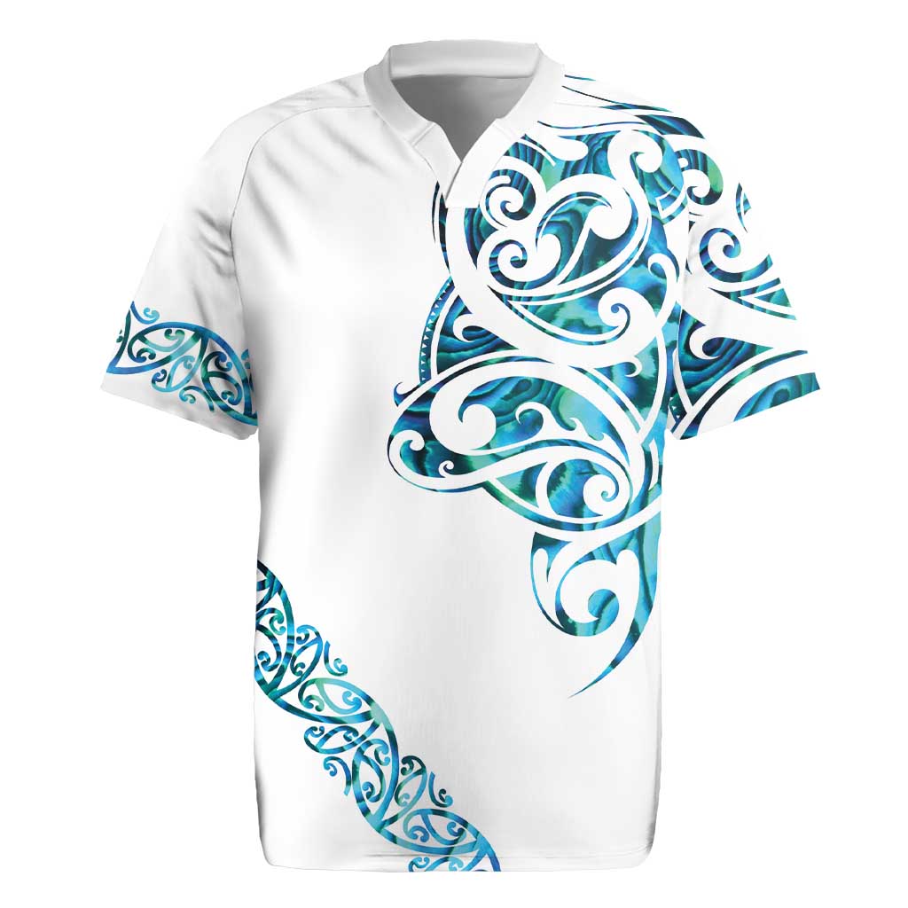 All White Maori Tribal Tattoo Personalised Rugby Jersey Polynesian Style