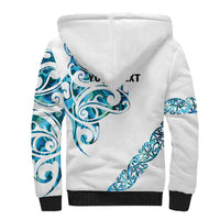 All White Maori Tribal Tattoo Personalised Sherpa Hoodie Polynesian Style LT9 - Polynesian Pride