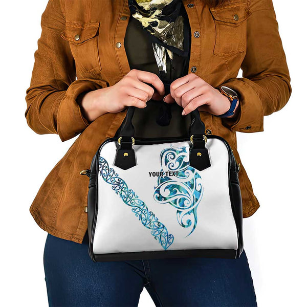 Tahiti Polynesian Custom Personalised Shoulder Handbag - Gold Tribal Wave