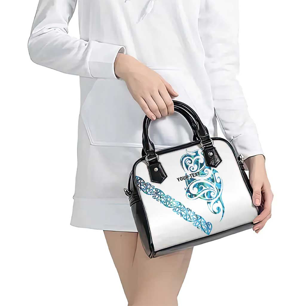 All White Maori Tribal Tattoo Personalised Shoulder Handbag Polynesian Style