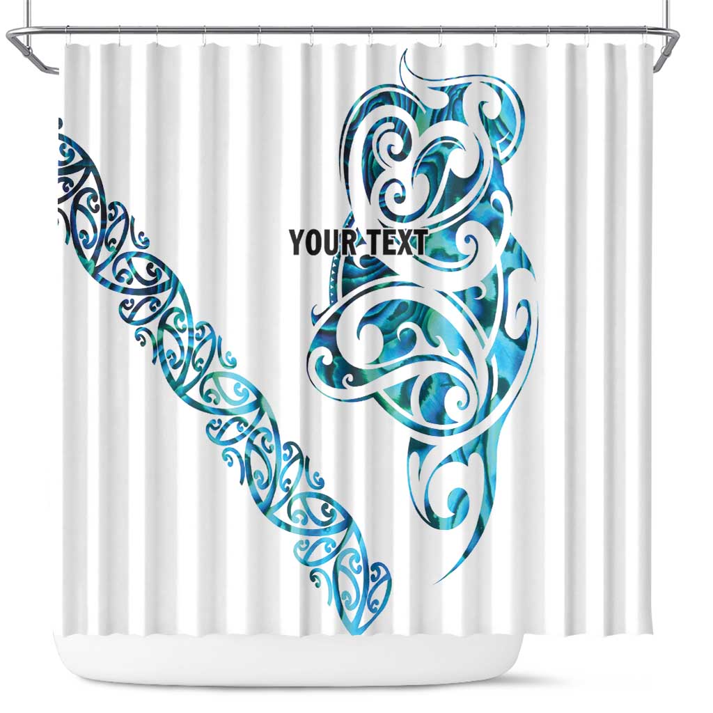 All White Maori Tribal Tattoo Personalised Shower Curtain Polynesian Style LT9 White - Polynesian Pride