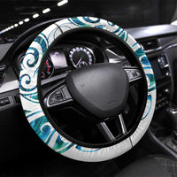 All White Maori Tribal Tattoo Steering Wheel Cover Polynesian Style LT9 Universal Fit White - Polynesian Pride