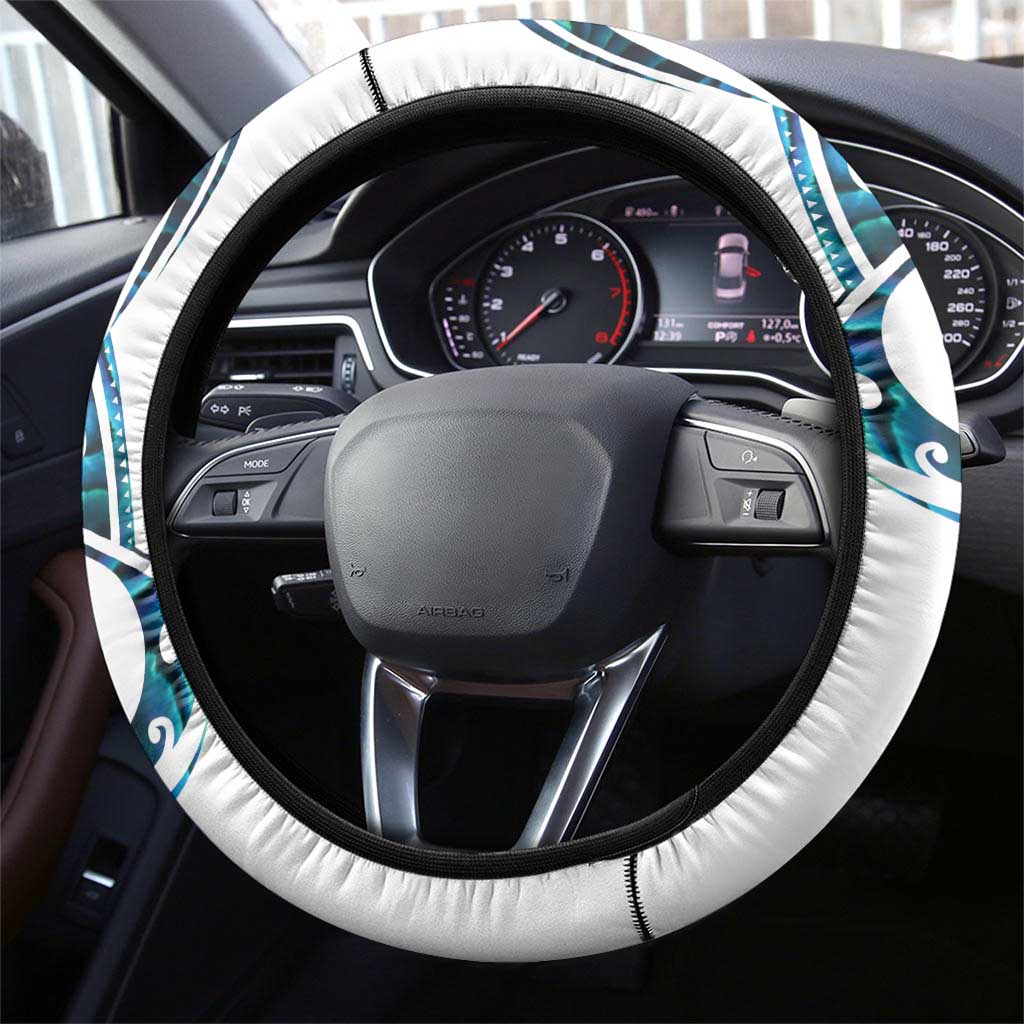 All White Maori Tribal Tattoo Steering Wheel Cover Polynesian Style LT9 - Polynesian Pride