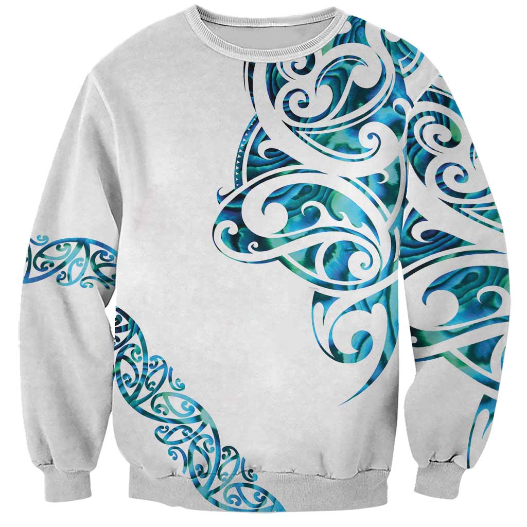 All White Maori Tribal Tattoo Personalised Sweatshirt Polynesian Style LT9 Unisex White - Polynesian Pride