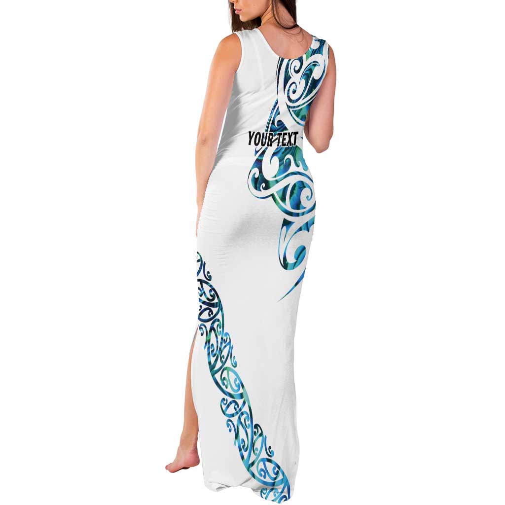 All White Maori Tribal Tattoo Personalised Tank Maxi Dress Polynesian Style