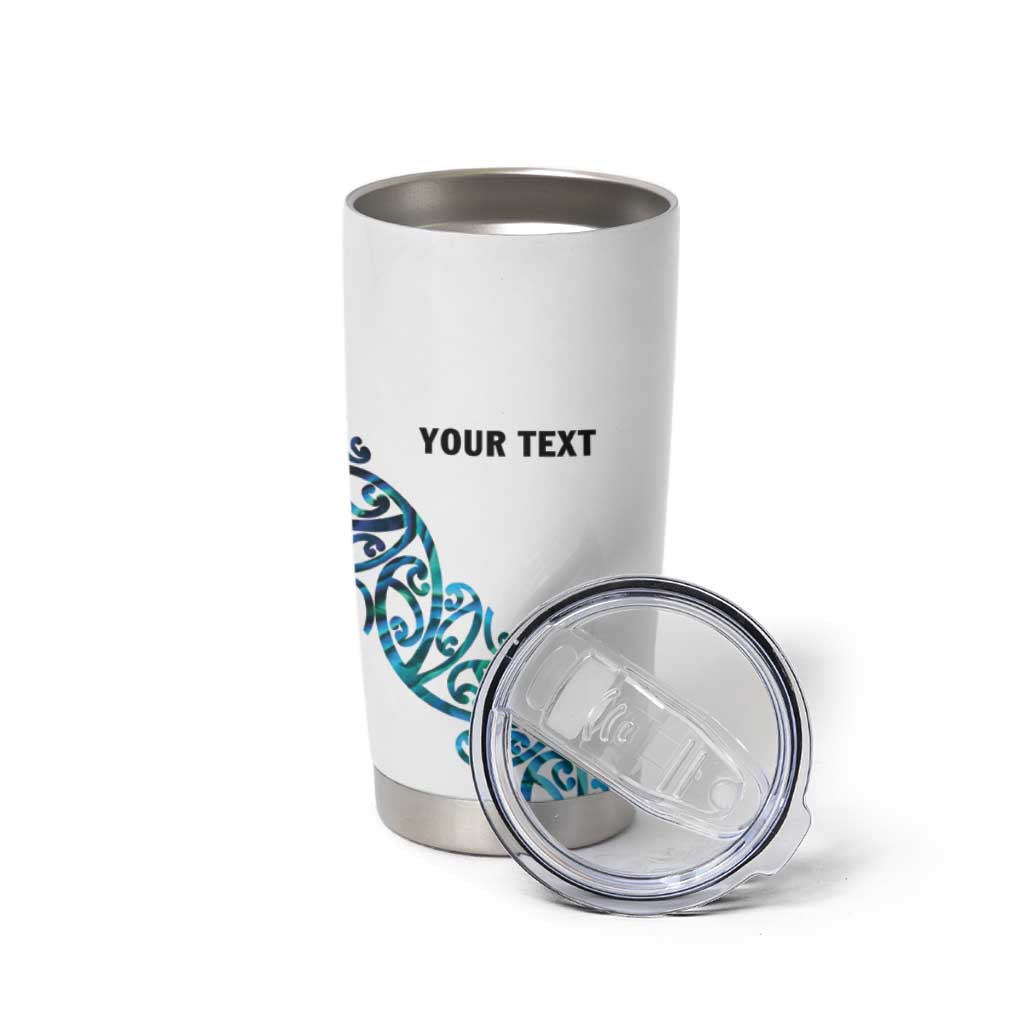 All White Maori Tribal Tattoo Personalised Tumbler Cup Polynesian Style
