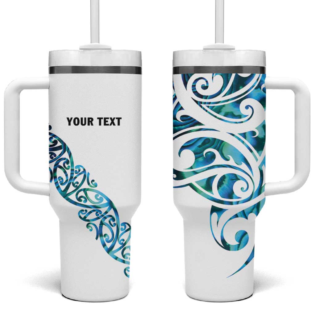 All White Maori Tribal Tattoo Personalised Tumbler With Handle Polynesian Style