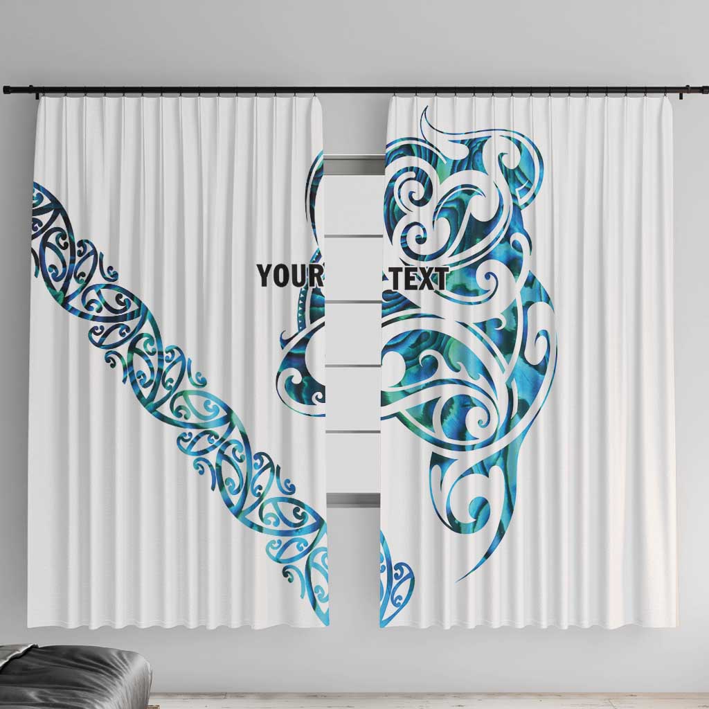 All White Maori Tribal Tattoo Personalised Window Curtain Polynesian Style LT9 With Hooks White - Polynesian Pride