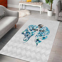 Queensland Maori Kiwi Personalised Area Rug Ma Kakariki Papua Shell Maori Tribal Tattoo