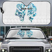 Queensland Maori Kiwi Personalised Auto Sun Shade Ma Kakariki Papua Shell Maori Tribal Tattoo - Polynesian Pride