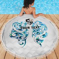 Queensland Maori Kiwi Personalised Beach Blanket Ma Kakariki Papua Shell Maori Tribal Tattoo