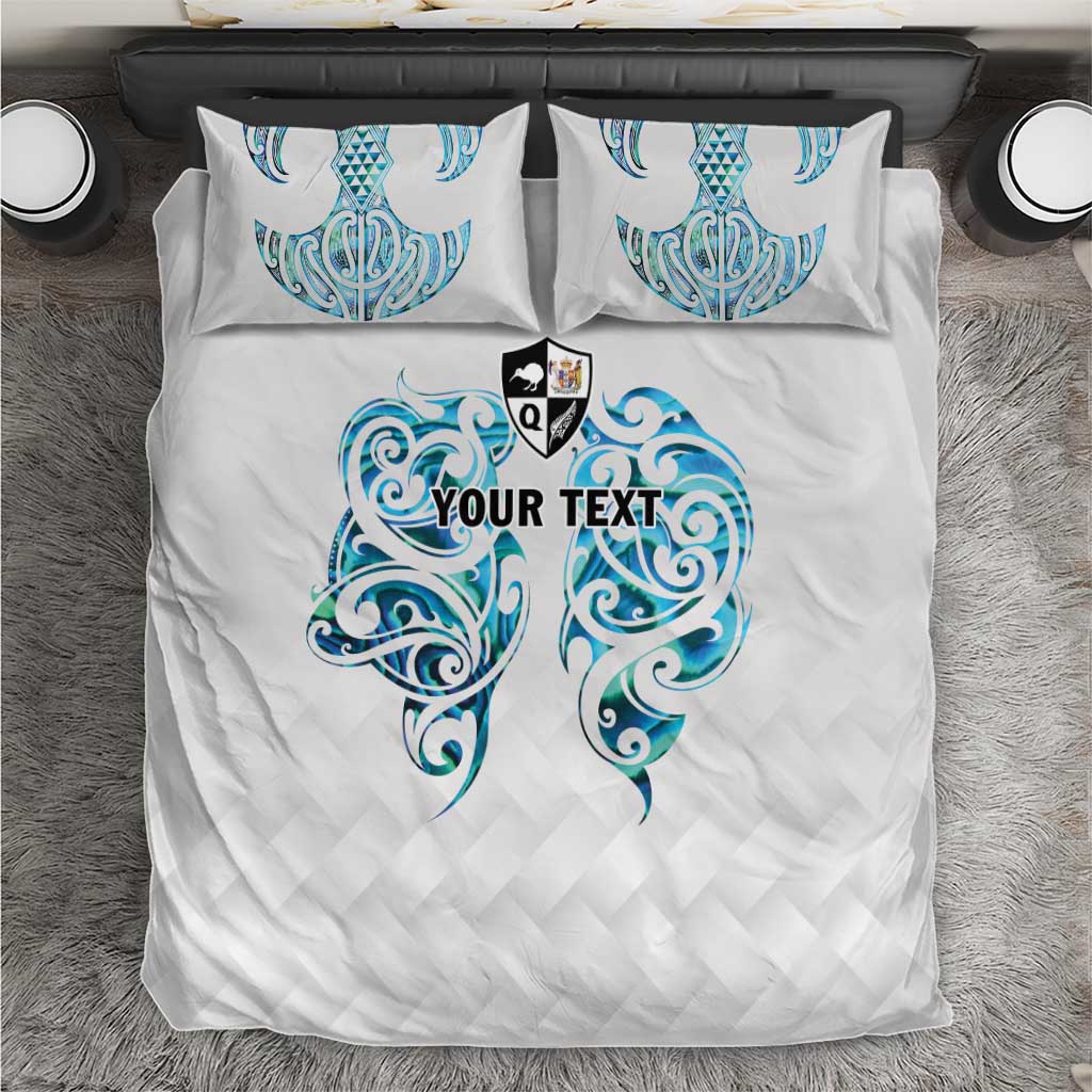 Queensland Maori Kiwi Personalised Bedding Set Ma Kakariki Papua Shell Maori Tribal Tattoo LT9 White - Polynesian Pride