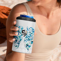 Queensland Maori Kiwi Personalised 4 in 1 Can Cooler Tumbler Ma Kakariki Papua Shell Maori Tribal Tattoo