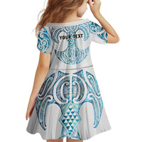 Queensland Maori Kiwi Personalised Family Matching Off Shoulder Short Dress and Hawaiian Shirt Ma Kakariki Papua Shell Maori Tribal Tattoo LT9 - Polynesian Pride