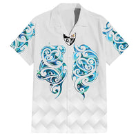 Queensland Maori Kiwi Personalised Family Matching Short Sleeve Bodycon Dress and Hawaiian Shirt Ma Kakariki Papua Shell Maori Tribal Tattoo LT9 Dad's Shirt - Short Sleeve White - Polynesian Pride