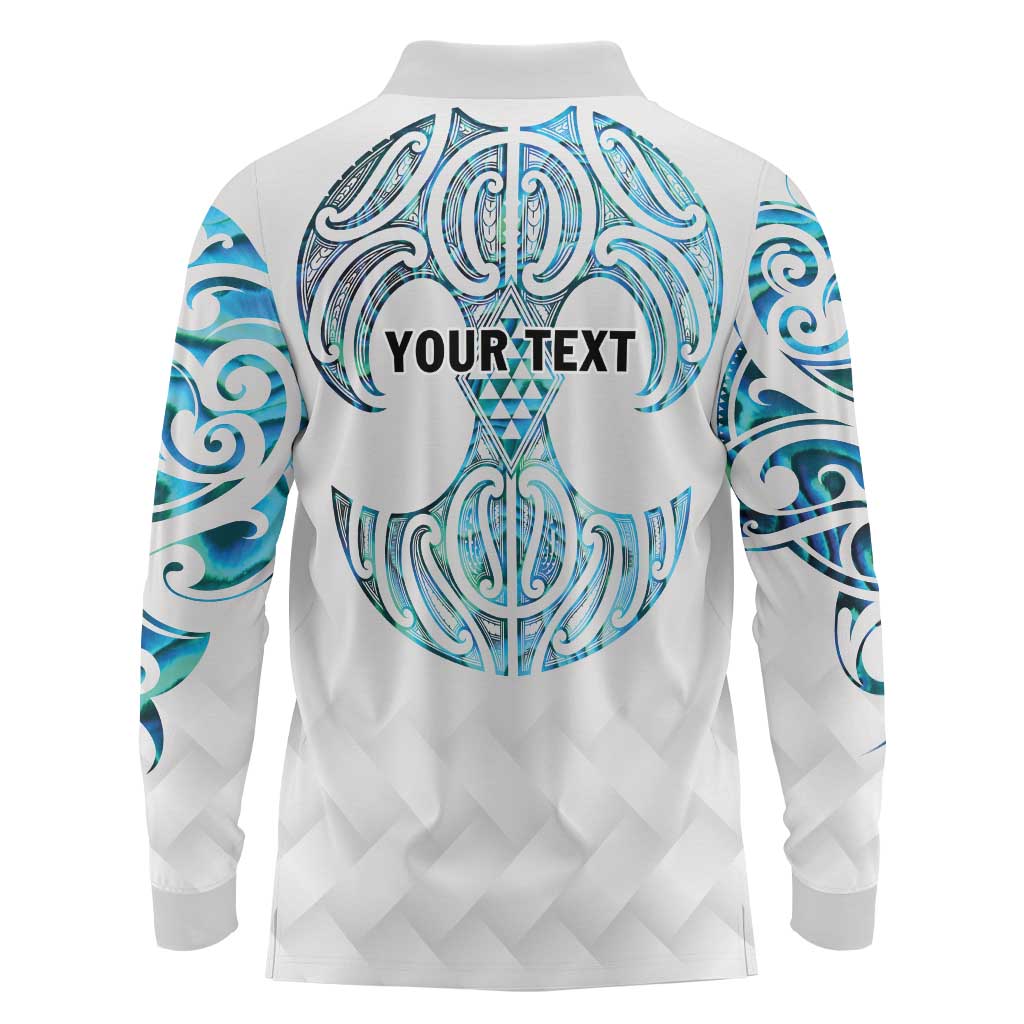 Queensland Maori Kiwi Personalised Long Sleeve Polo Shirt Ma Kakariki Papua Shell Maori Tribal Tattoo