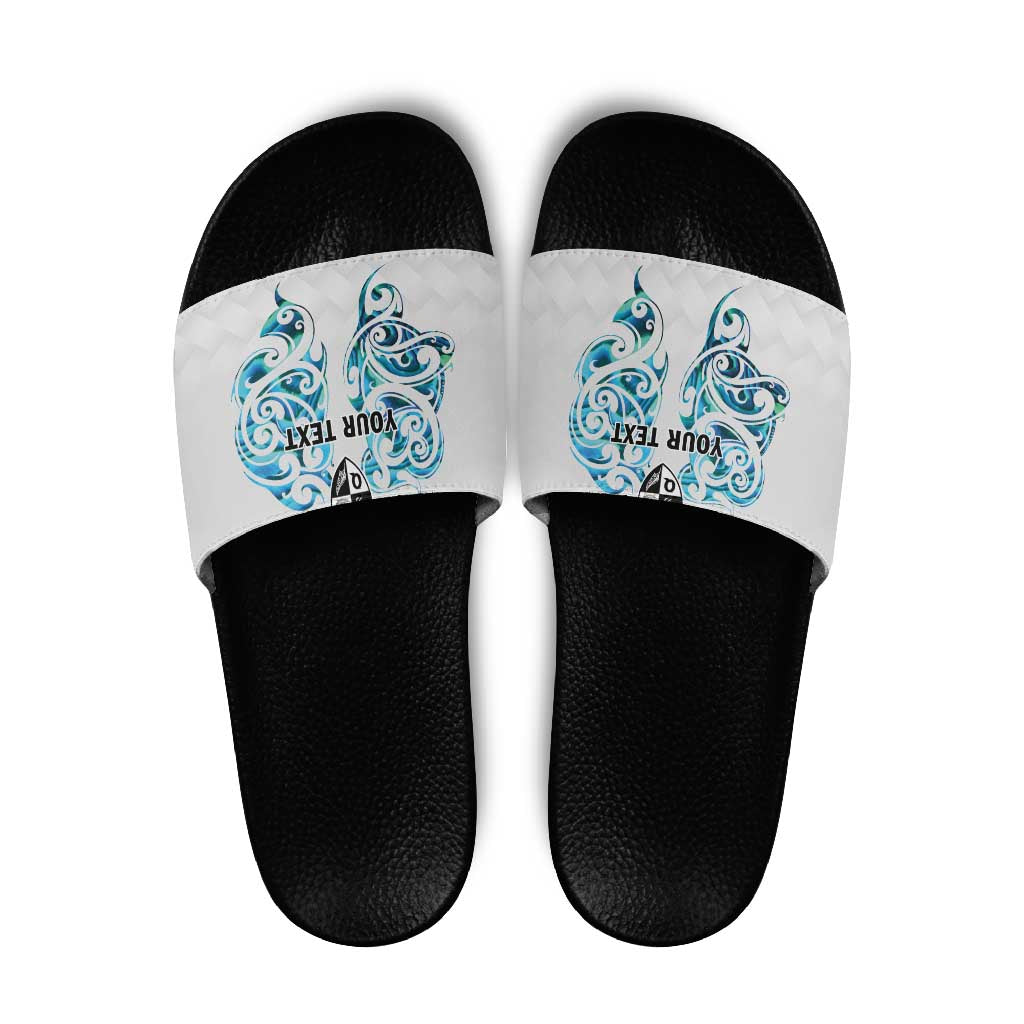 Queensland Maori Kiwi Personalised Slide Sandals Ma Kakariki Papua Shell Maori Tribal Tattoo - Polynesian Pride