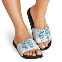 Queensland Maori Kiwi Personalised Slide Sandals Ma Kakariki Papua Shell Maori Tribal Tattoo - Polynesian Pride