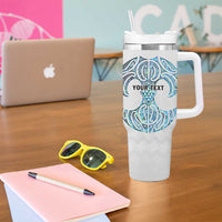 Queensland Maori Kiwi Personalised Tumbler With Handle Ma Kakariki Papua Shell Maori Tribal Tattoo