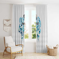 Queensland Maori Kiwi Personalised Window Curtain Ma Kakariki Papua Shell Maori Tribal Tattoo