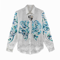 Queensland Maori Kiwi Personalised Women Casual Shirt Ma Kakariki Papua Shell Maori Tribal Tattoo