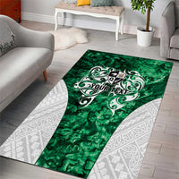 Queensland Maori Kiwi Personalised Area Rug Kikirangi Papua Shell Maori Tribal Tattoo