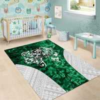 Queensland Maori Kiwi Personalised Area Rug Kikirangi Papua Shell Maori Tribal Tattoo