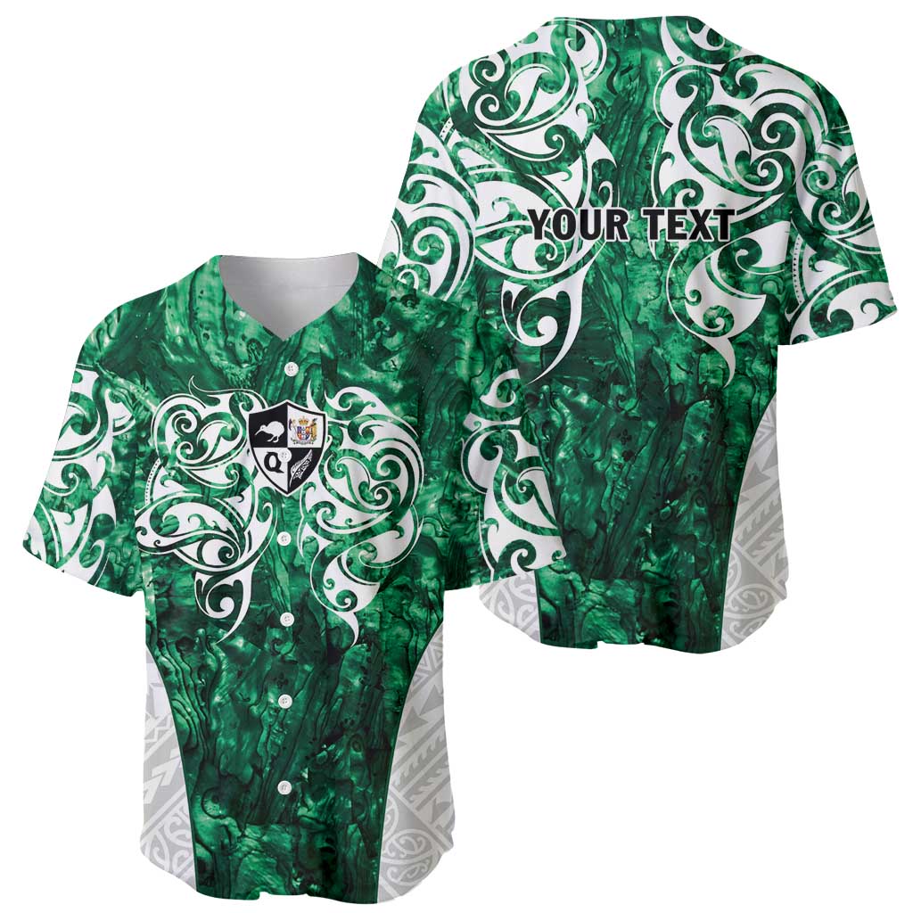 Queensland Maori Kiwi Personalised Baseball Jersey Kikirangi Papua Shell Maori Tribal Tattoo