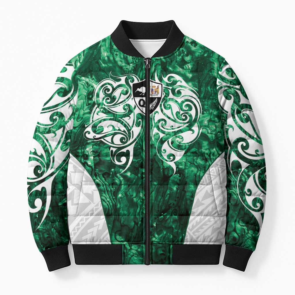 Queensland Maori Kiwi Personalised Bomber Puffer Jacket Kikirangi Papua Shell Maori Tribal Tattoo - Polynesian Pride