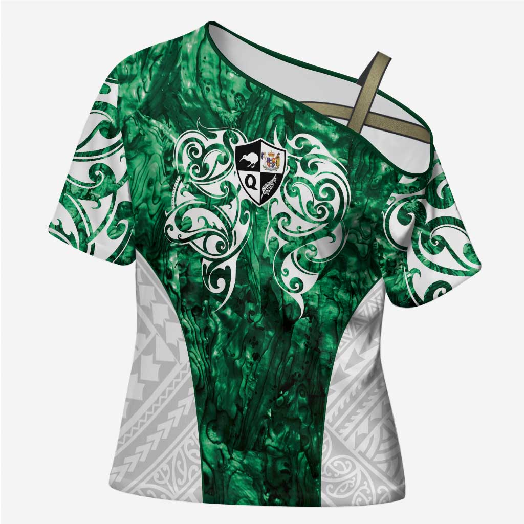 Queensland Maori Kiwi Personalised Cross Shoulder Shirt Kikirangi Papua Shell Maori Tribal Tattoo - Polynesian Pride