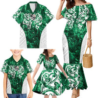 Queensland Maori Kiwi Personalised Family Matching Mermaid Dress and Hawaiian Shirt Kikirangi Papua Shell Maori Tribal Tattoo