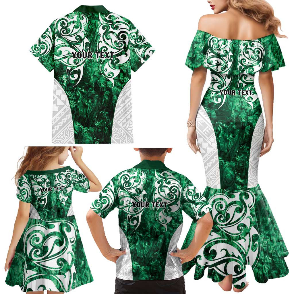 Queensland Maori Kiwi Personalised Family Matching Mermaid Dress and Hawaiian Shirt Kikirangi Papua Shell Maori Tribal Tattoo