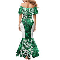 Queensland Maori Kiwi Personalised Family Matching Mermaid Dress and Hawaiian Shirt Kikirangi Papua Shell Maori Tribal Tattoo