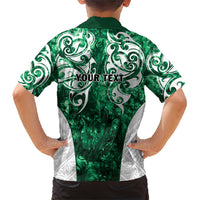 Queensland Maori Kiwi Personalised Family Matching Short Sleeve Bodycon Dress and Hawaiian Shirt Kikirangi Papua Shell Maori Tribal Tattoo